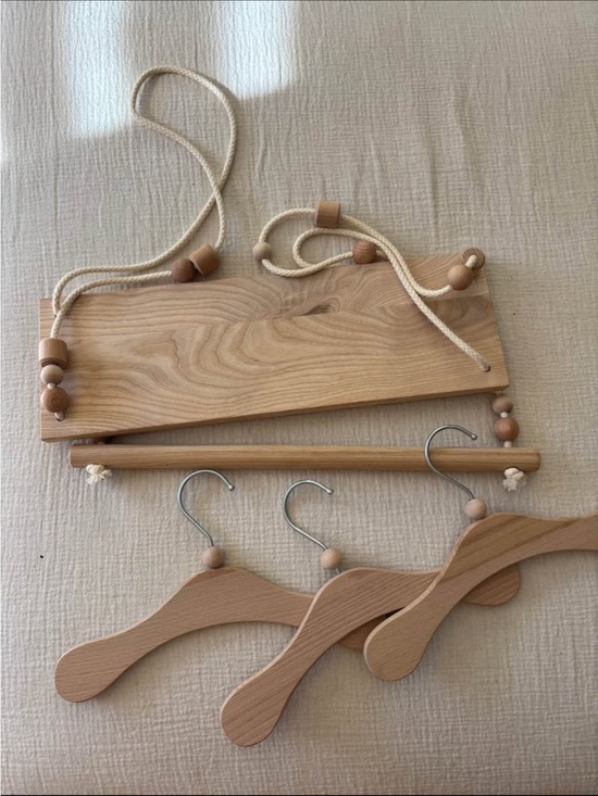 Other - Nursery Handmade hanging display shelf with wooden hangers
